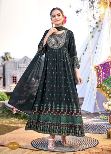 Black Georgette Indian Ethnic kurti with dupata