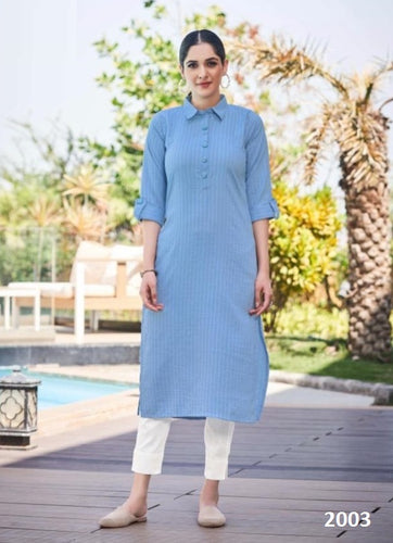 Aqua Georgette Indian Ethnic kurti with dupata