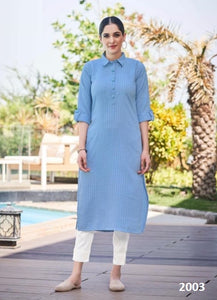 Aqua Georgette Indian Ethnic kurti with dupata
