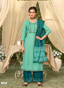 Aqua Georgette Indian women's salwar kameez with dupatta ready to wear