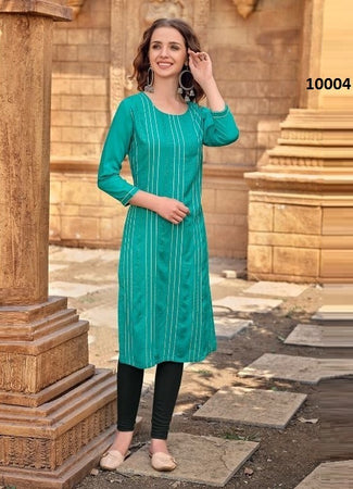 Aqua Georgette Indian Ethnic kurti with dupata