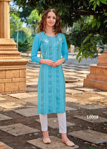 Aqua Georgette Indian Ethnic kurti with dupata