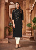 Black Georgette Indian Ethnic kurti with dupata