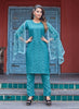 Aqua Georgette Indian women's salwar kameez with dupatta ready to wear