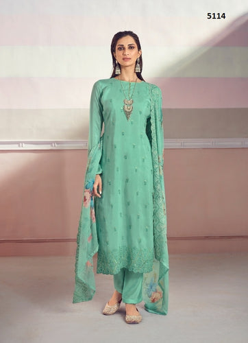 Aqua Georgette Indian women's salwar kameez with dupatta ready to wear