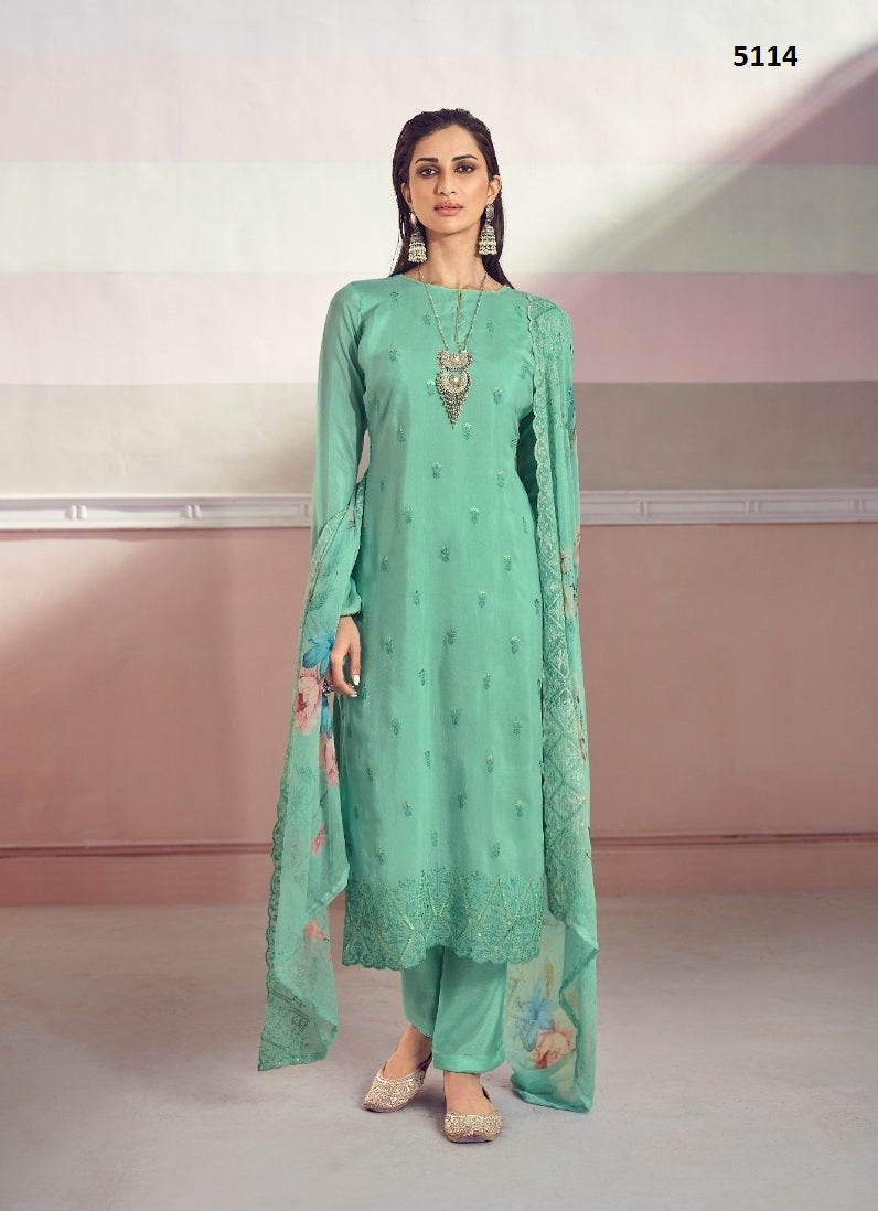 Aqua Georgette Indian women's salwar kameez with dupatta ready to wear
