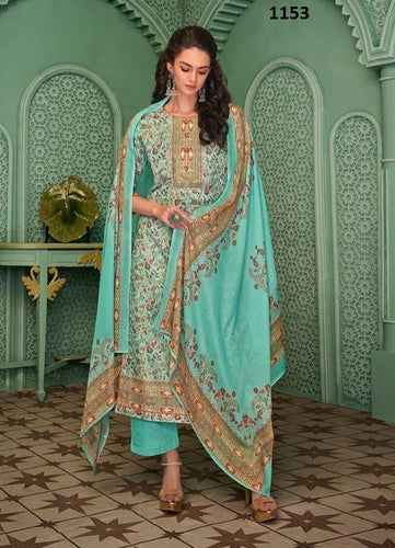 Aqua Georgette Indian women's salwar kameez with dupatta ready to wear