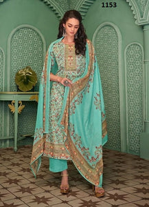 Aqua Georgette Indian women's salwar kameez with dupatta ready to wear
