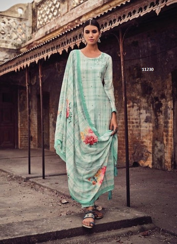 Aqua Georgette Indian women's salwar kameez with dupatta ready to wear