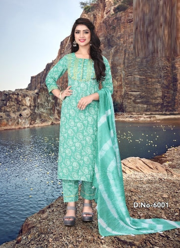 Aqua Georgette Indian women's salwar kameez with dupatta ready to wear