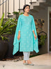 Aqua Georgette Indian women's salwar kameez with dupatta ready to wear
