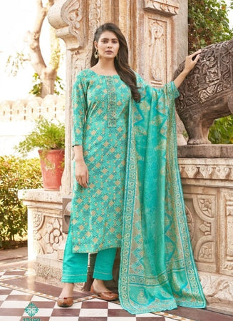Aqua Georgette Indian women's salwar kameez with dupatta ready to wear
