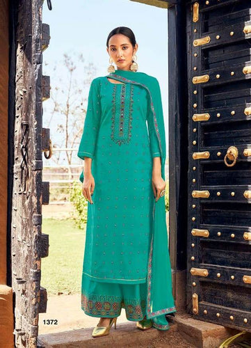 Aqua Georgette Indian women's salwar kameez with dupatta ready to wear