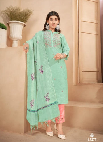 Aqua Georgette Indian women's salwar kameez with dupatta ready to wear