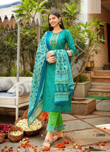 Aqua Georgette Indian women's salwar kameez with dupatta ready to wear