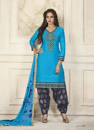 Aqua Georgette Indian women's salwar kameez with dupatta ready to wear
