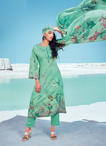 Aqua Georgette Indian women's salwar kameez with dupatta ready to wear