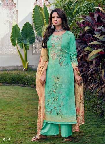 Aqua Georgette Indian women's salwar kameez with dupatta ready to wear