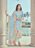 Aqua Georgette Indian women's salwar kameez with dupatta ready to wear
