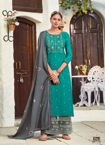 Aqua Georgette Indian women's salwar kameez with dupatta ready to wear