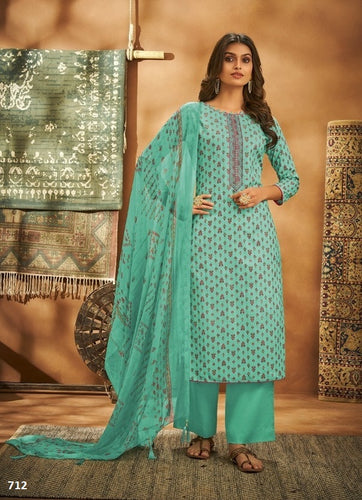 Aqua Georgette Indian women's salwar kameez with dupatta ready to wear