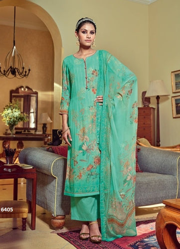 Aqua Georgette Indian women's salwar kameez with dupatta ready to wear