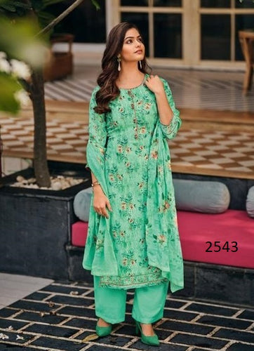 Aqua Georgette Indian women's salwar kameez with dupatta ready to wear