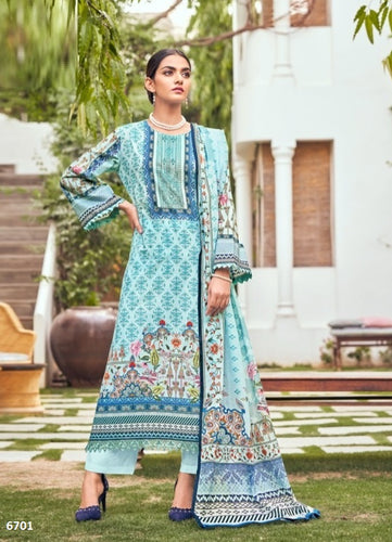 Aqua Georgette Indian women's salwar kameez with dupatta ready to wear