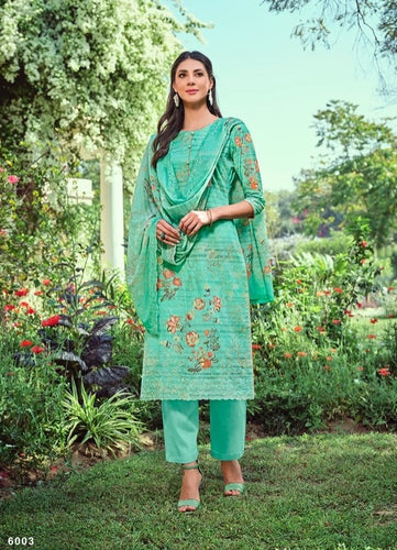 Aqua Georgette Indian women's salwar kameez with dupatta ready to wear