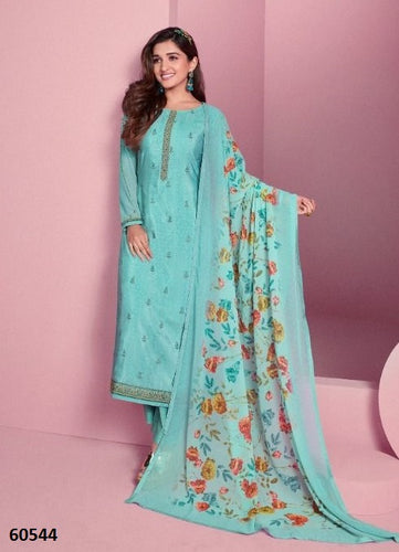 Aqua Georgette Indian women's salwar kameez with dupatta ready to wear