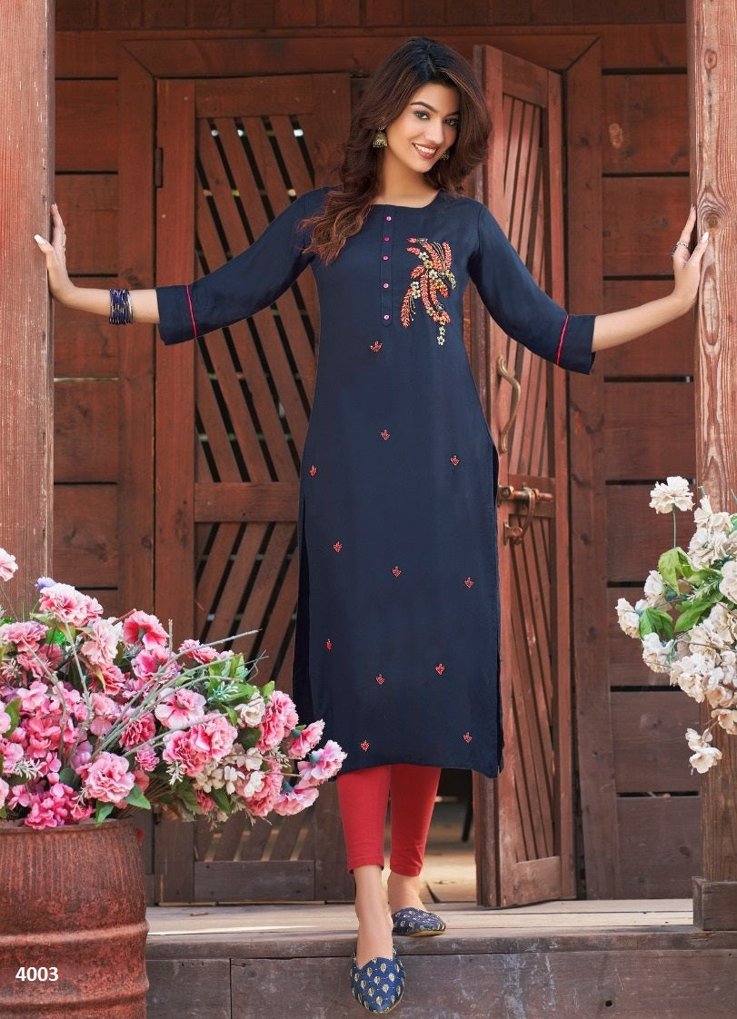Black Georgette Indian Ethnic kurti with dupata