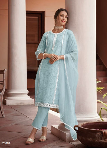 Aqua Georgette Indian women's salwar kameez with dupatta ready to wear