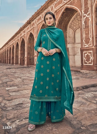 Aqua Georgette Indian women's salwar kameez with dupatta ready to wear