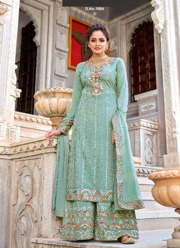 Aqua Georgette Indian women's salwar kameez with dupatta ready to wear
