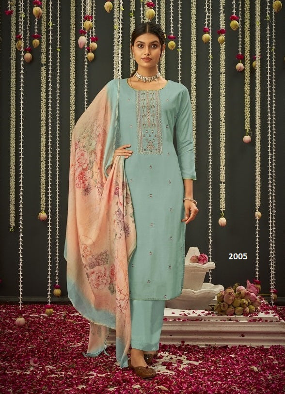 Aqua Georgette Indian women's salwar kameez with dupatta ready to wear
