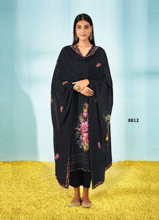 Black Georgette Indian women's salwar kameez with dupatta ready to wear