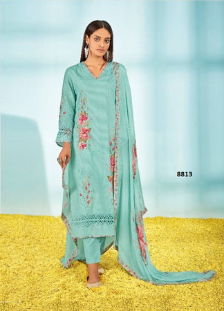 Aqua Georgette Indian women's salwar kameez with dupatta ready to wear