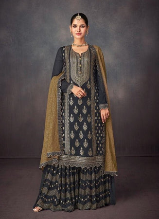 Black Georgette Indian women's salwar kameez with dupatta ready to wear