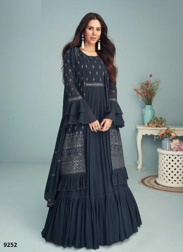 Black Georgette Indian women's salwar kameez with dupatta ready to wear