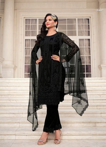 Black Georgette Indian women's salwar kameez with dupatta ready to wear