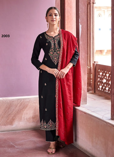 Black Georgette Indian women's salwar kameez with dupatta ready to wear