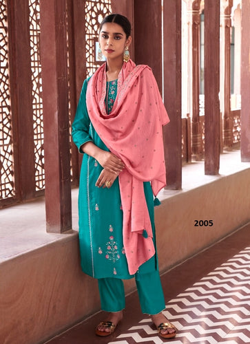 Aqua Georgette Indian women's salwar kameez with dupatta ready to wear