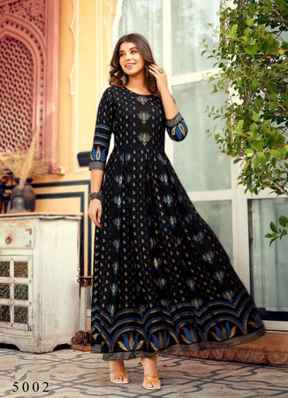 Black Georgette Indian Ethnic kurti with dupata