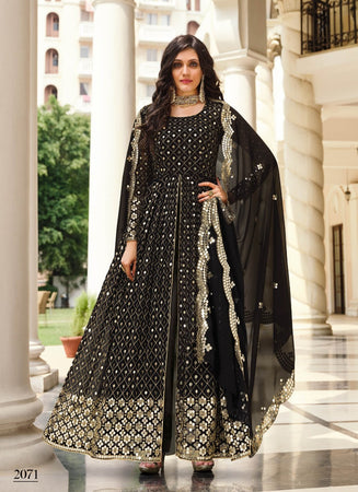 Black Georgette Indian women's salwar kameez with dupatta ready to wear