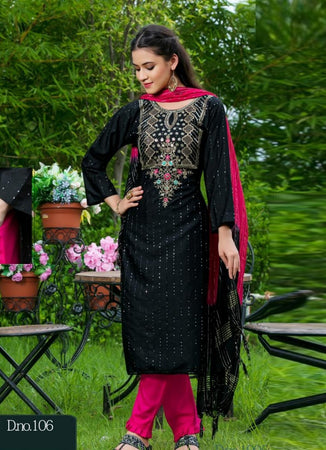 Black Georgette Indian women's salwar kameez with dupatta ready to wear