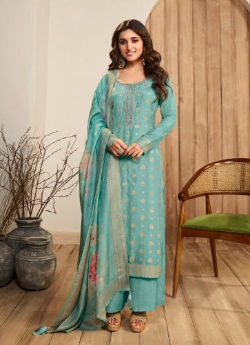 Aqua Georgette Indian women's salwar kameez with dupatta ready to wear