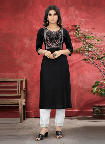 Black Georgette Indian Ethnic kurti with dupata