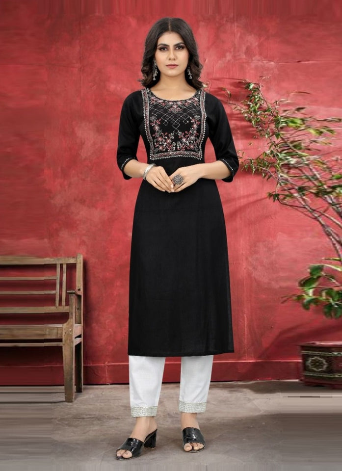 Black Georgette Indian Ethnic kurti with dupata