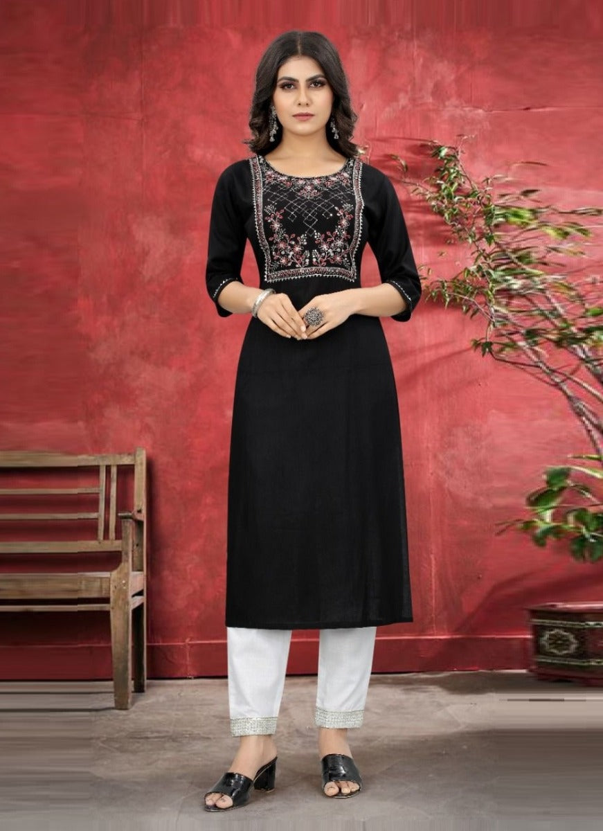 Black Georgette Indian Ethnic kurti with dupata