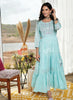 Aqua Georgette Indian Ethnic kurti with dupata